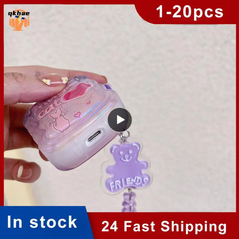 

Simple Protective Case Delicate Fashion Purple Small Earphone Consumer Electronics Beautiful The Cat Comfortable Pendant Durable