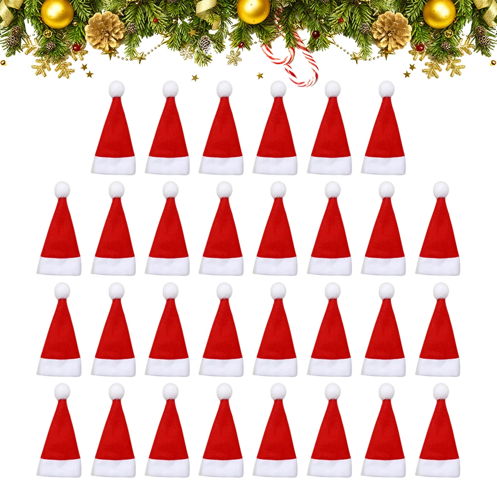 30 шт. шапки рождественская шляпа сумка для столовых приборов и вилка вечеринка
