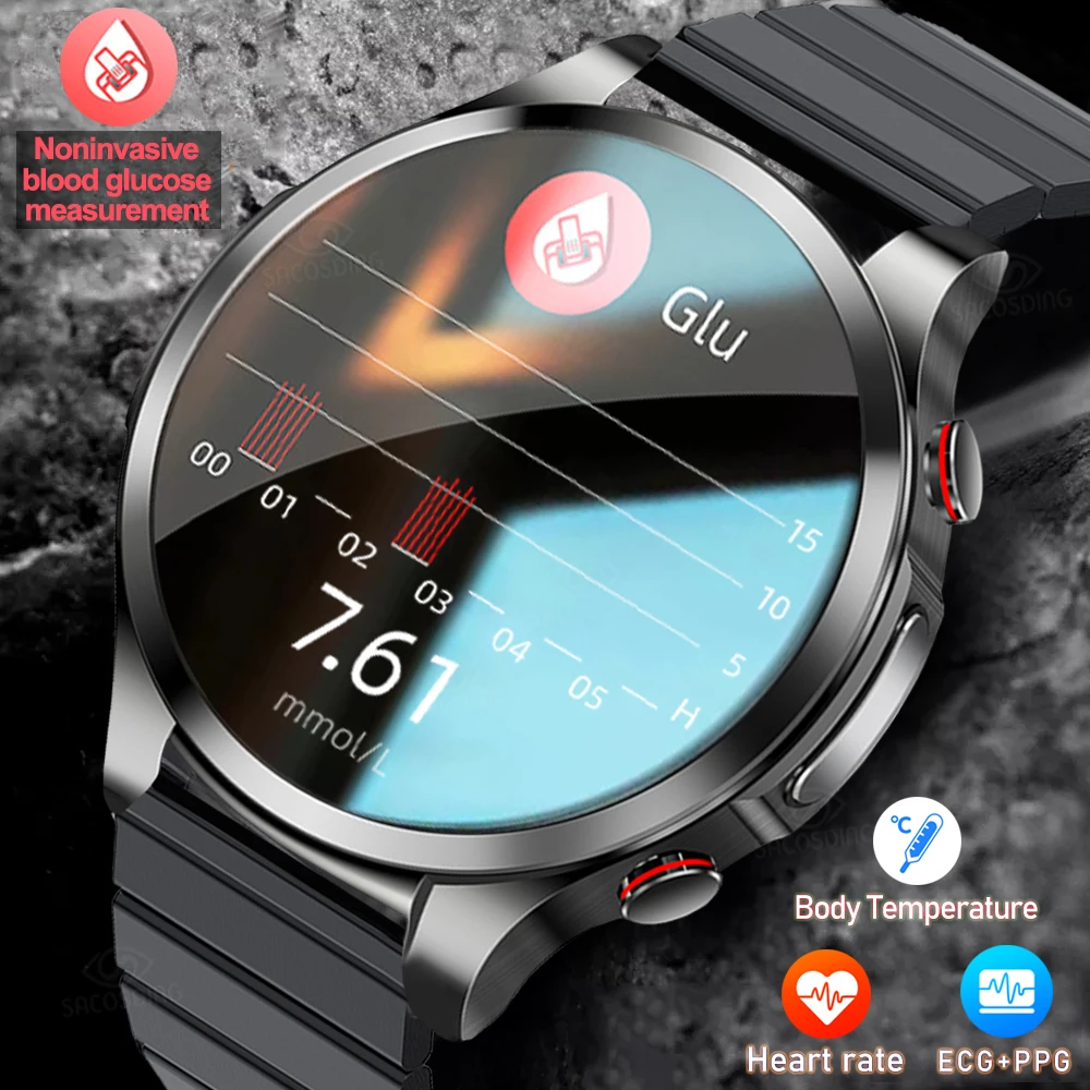 

Новинка 2023, неинвазивные Смарт-часы с ЭКГ и ФПГ для измерения уровня сахара в крови, мужские Смарт-часы с пульсометром и оксиметром, женские водонепроницаемые спортивные часы