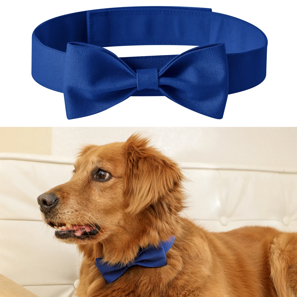 

Dog Velcro 100% Cotton Imported Nylon Collar Neck Detachable Bow Tie for Pet Dogs Adjustable Puppy Small Medium Large Dogs