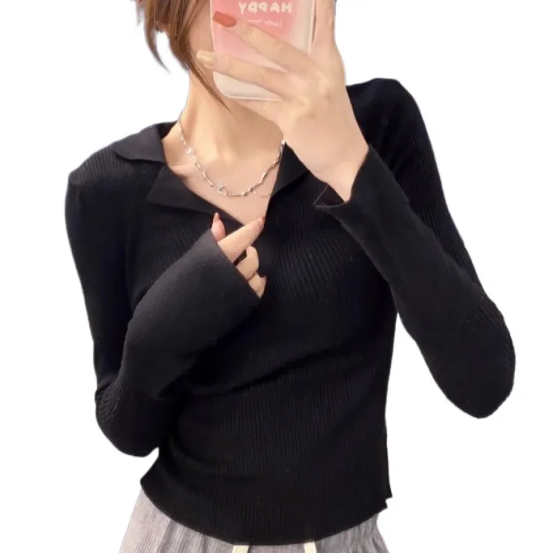 Женский Осенний трикотажный топ Nicheslims облегающий базовый слой с длинным рукавом