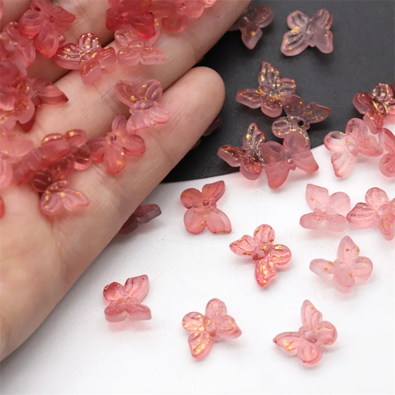 20pcs 11x9mm Butterfly Shape Lampwork Crystal Glass Loose Beads for Jewelry Making DIY Crafts Findings
