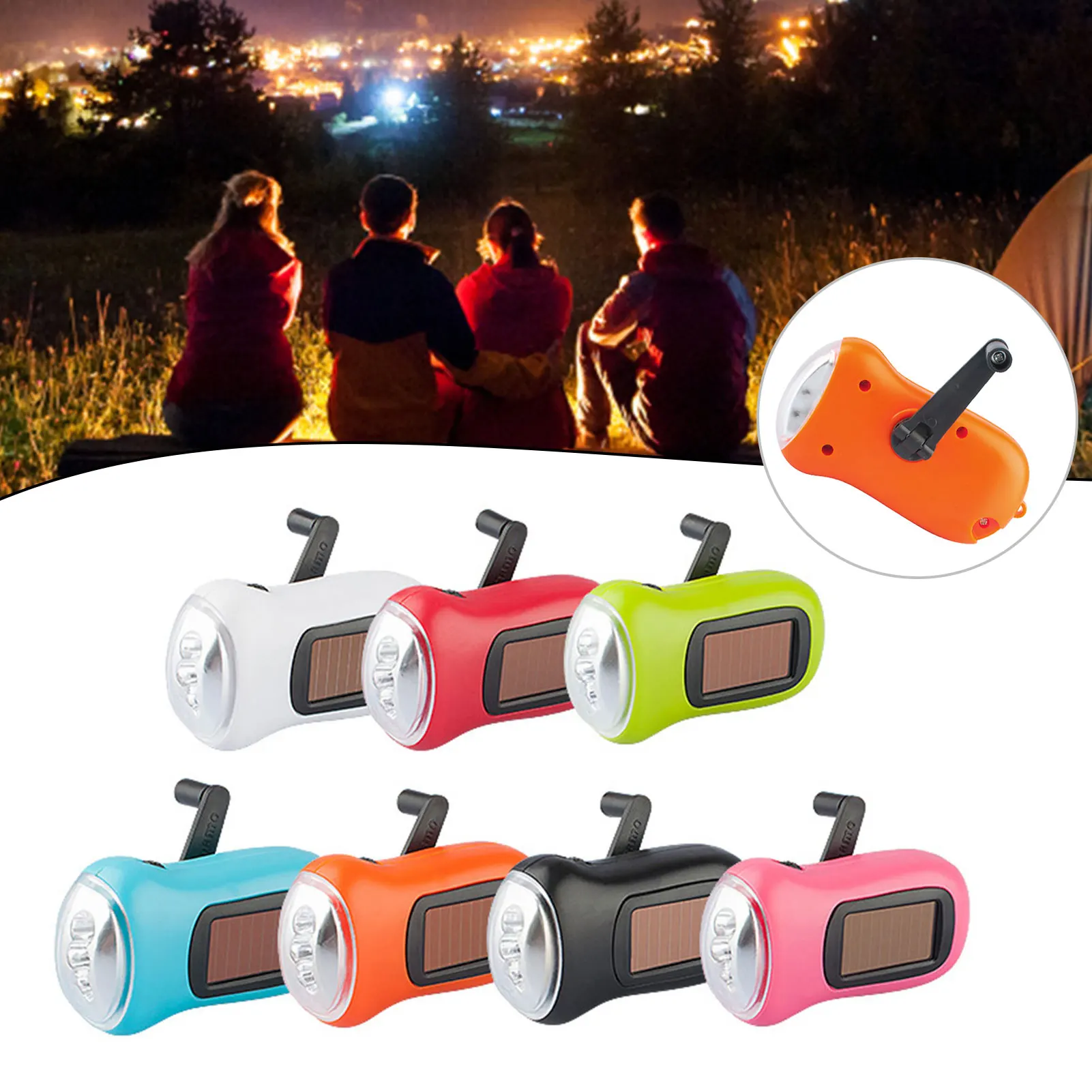 

Ручной фонарик на солнечной батарее, светодиодный фонарик для экстренных ситуаций, кемпинга, снаряжения для выживания