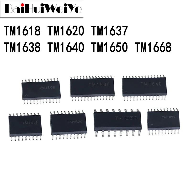 Набор микросхем TM1618 TM1620 TM1637 TM1638 TM1640 TM1650 TM1668 SMD, чипсет SOP-28 SOP16/18/20/24, 10 шт.