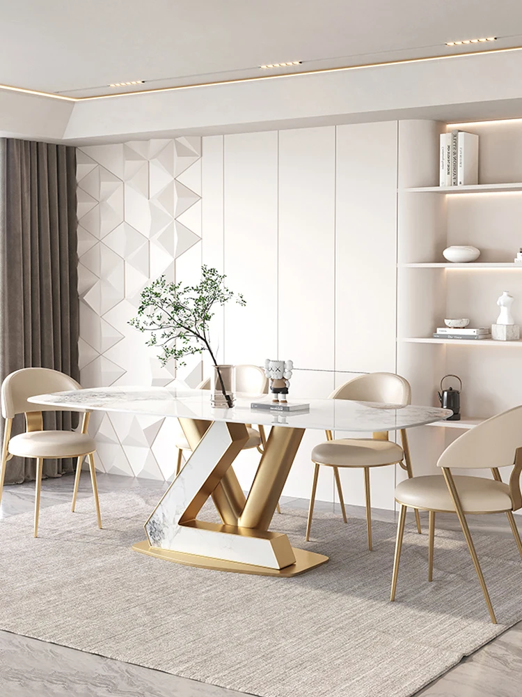 

Luxury Table For Dining Room Or Kitchen Purple Available Villa Home Furniture Round Corner Natural Marble Dining Set In Ivory