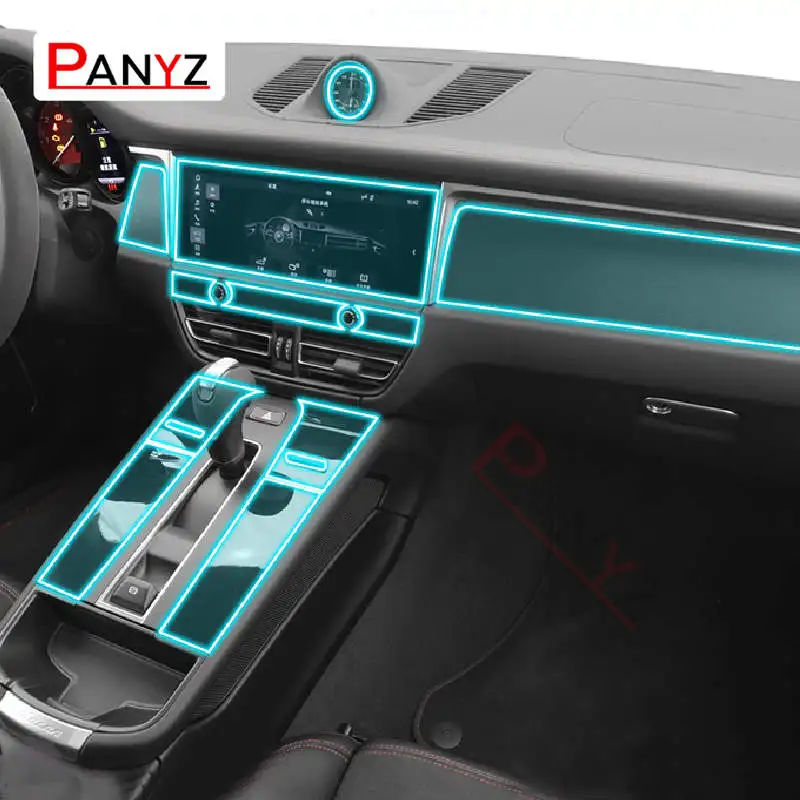 

For Porsche Macan 2022 Car Interior Center console Transparent TPU Protective film Anti-scratch Repair film Accessories Refit