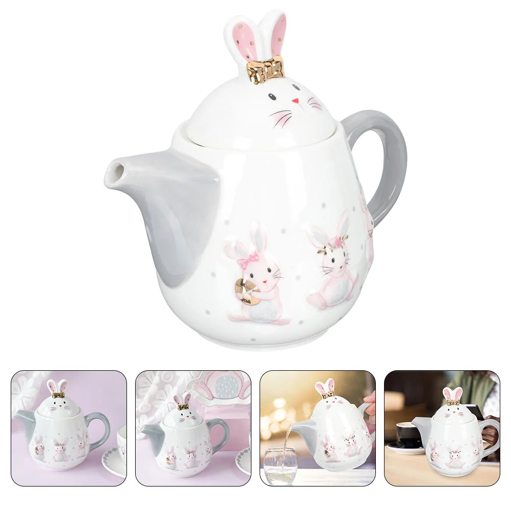 

Large Tea Pot Household Ceramic Adorable Convenient Pitcher Bunny Teapot Coffee Pot Jug Loose Leaf Teapot