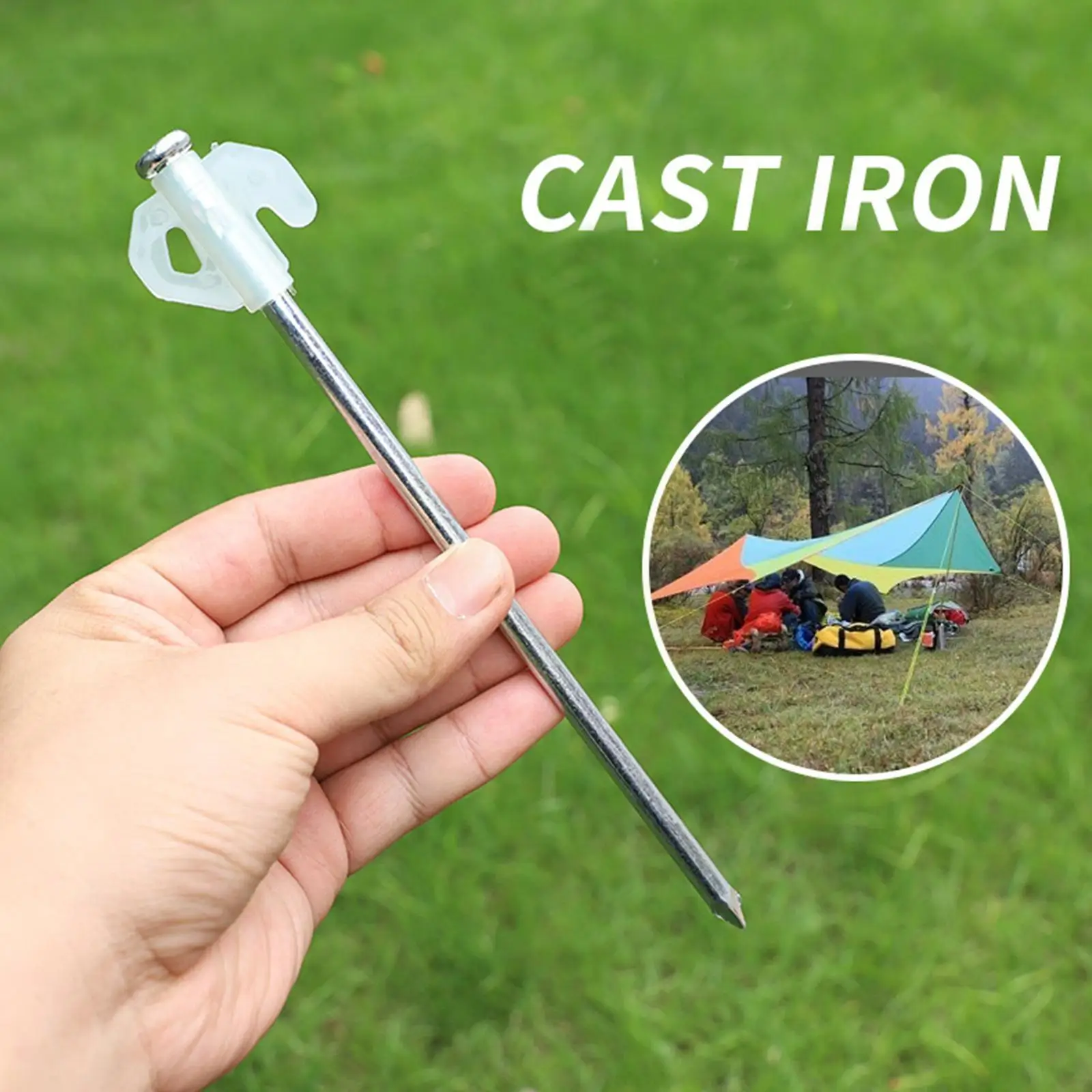 

Tent Pegs Garden Stakes Ground Nail Heavy Duty With Camping Hammock Reflective Cord 21CM E1Z3