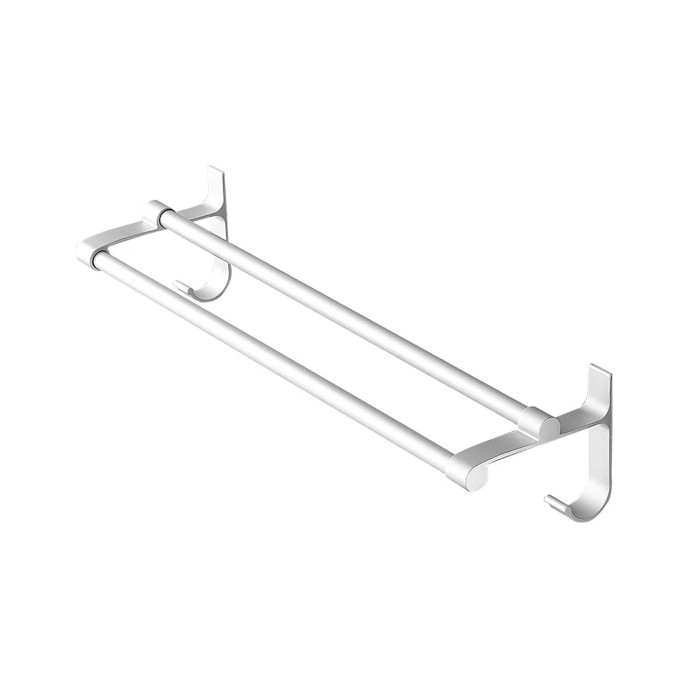 

Towel Rack Double Towel Bar Rack Towel Bar for Toilet Silver