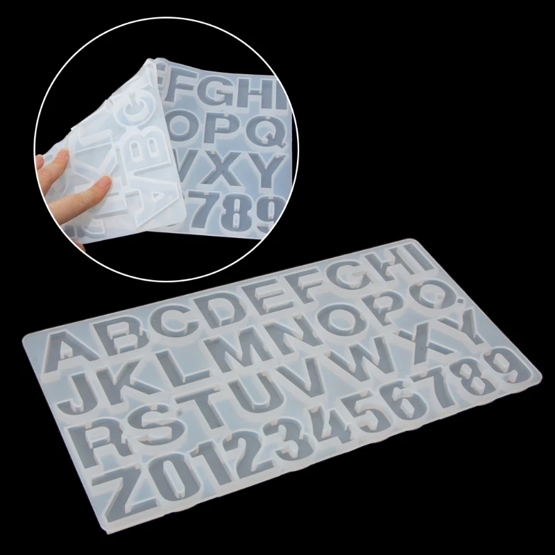 

Diy 26 Alphanumeric Crystal Epoxy Handmade Silicone Mold for KEY Ring Bracelet Necklace Pendant Making Epoxy Mold for De B85D