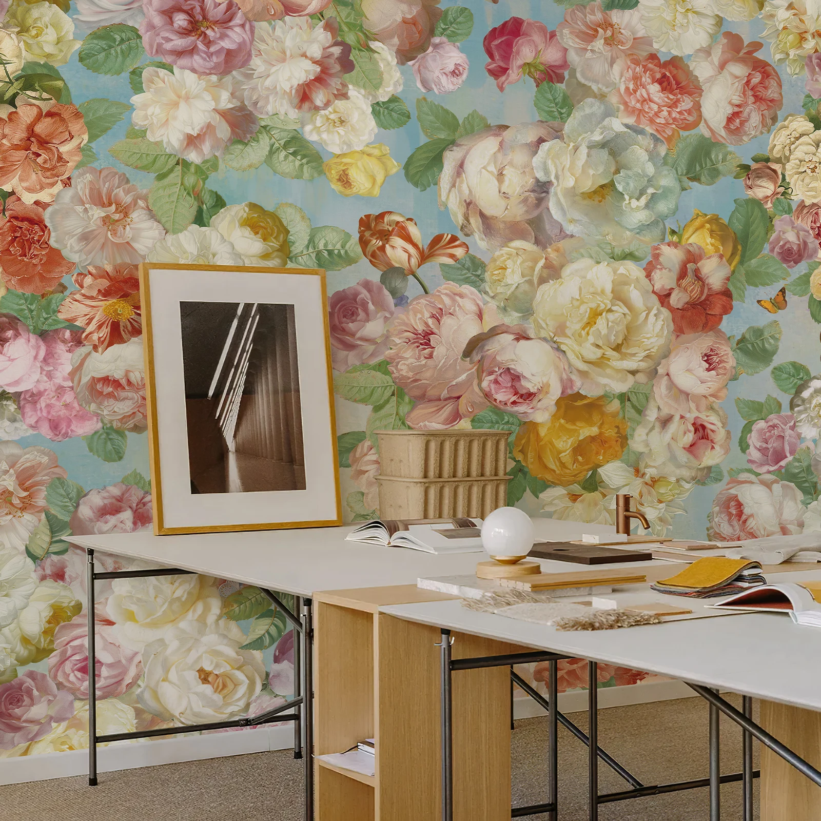 Zeeko розовая Цветочная Акварельная Настенная роспись пилинг и наклейка холст