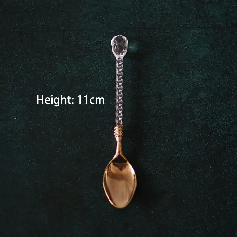 

18 стилей ретро золотая Изысканная Хрустальная кофейная ложка в Королевском Стиле металлическая десертная ложка чайная ложка столовая посуда кухонные инструменты
