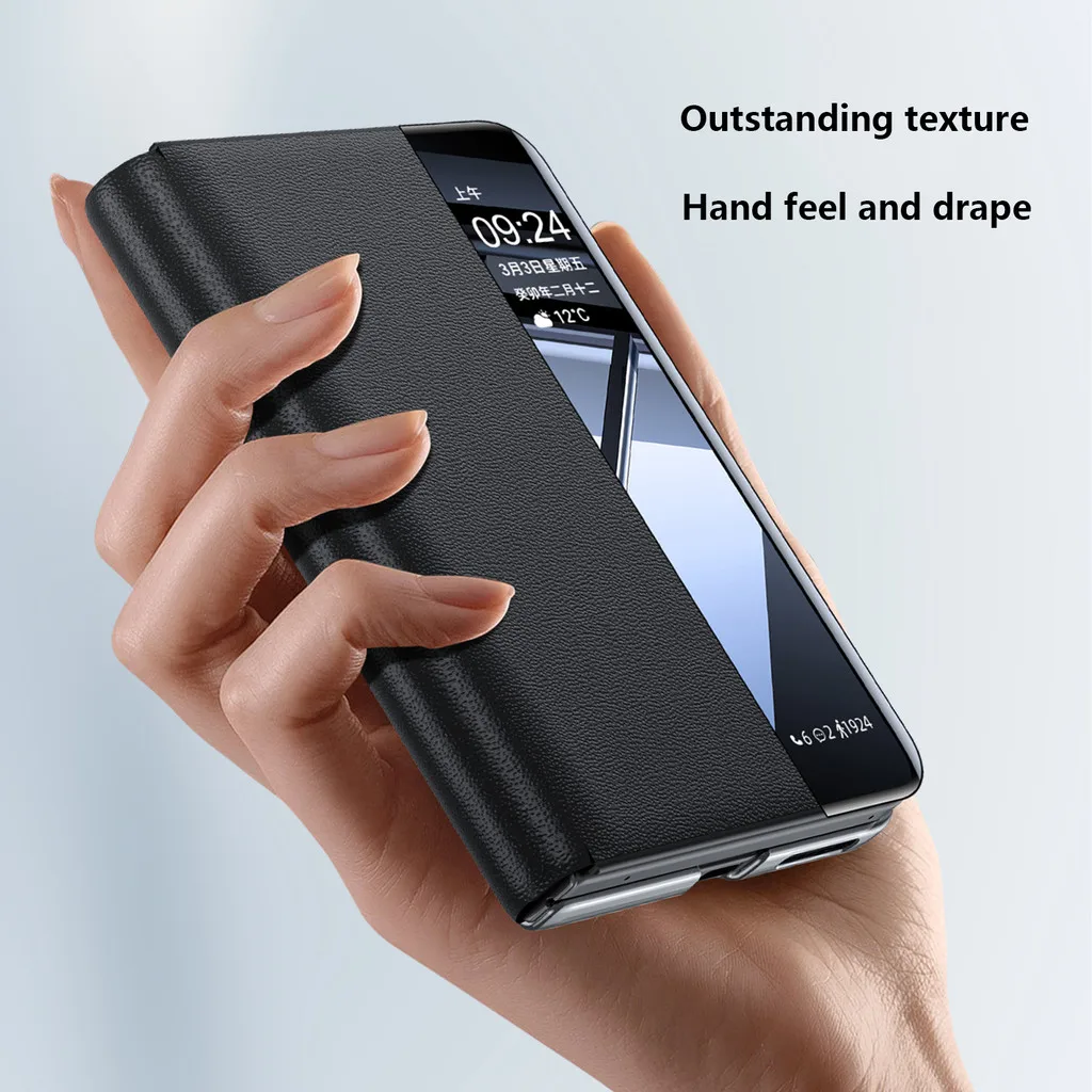 Фото Чехол-подставка с вращающимся креплением для Huawei Pura X Max PuraX Max 5G, кожаный, с магнитным кольцом, металлическим держателем, защитный чехол №4