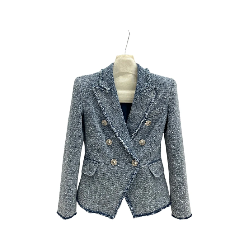 Женский роскошный пиджак весна-осень высокое качество женское двубортное