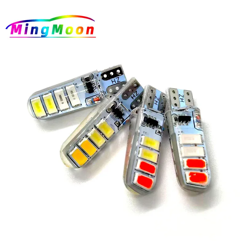 

200pcs DC 12V Two Color Flash Automobile LED Light T10 5630 8smd Double Lamp Silicone Bulb Clearance Sale Items