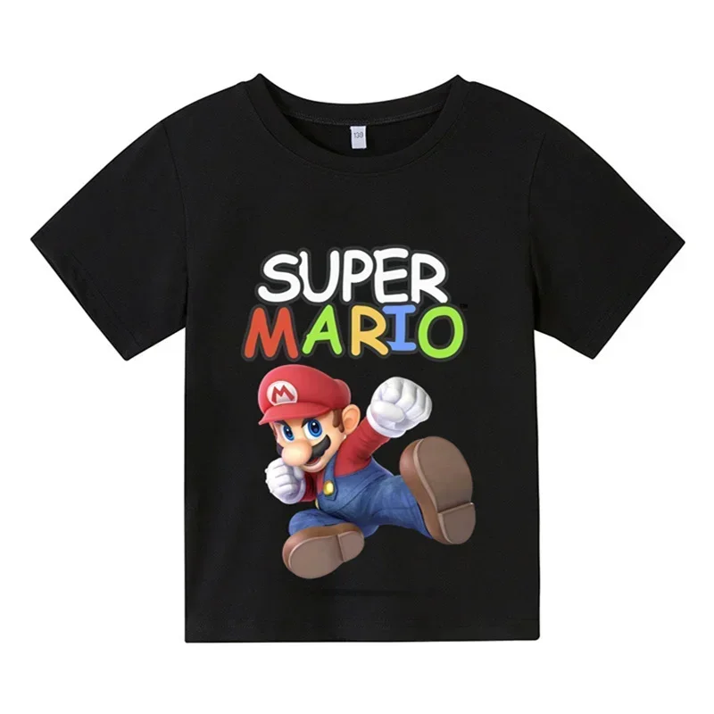 Camiseta Supermarios para meninos e meninas roupas Infantil tops kawaii camisetas dos Мультяшные летние 3 a 14 лет