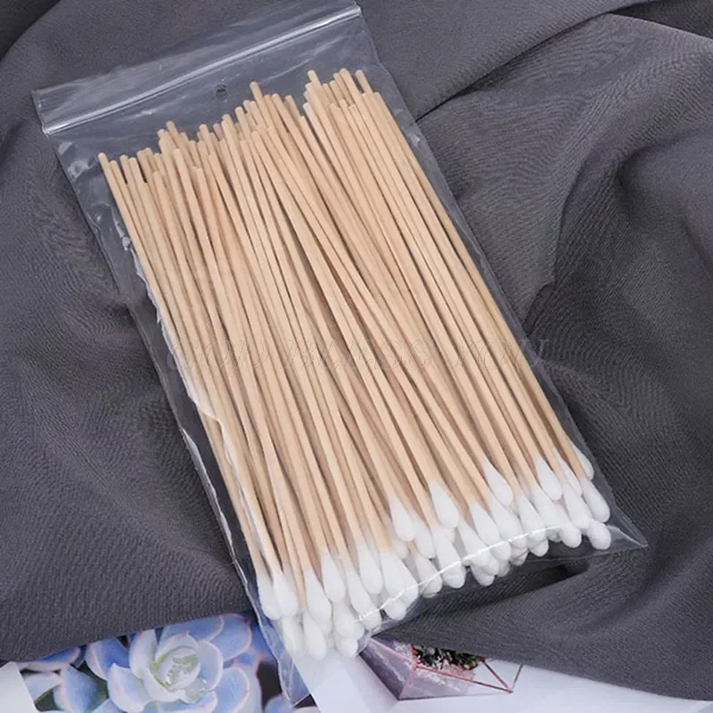 

Swabs 6'' Long Wood Handle Sturdy Cotton Applicator Swab Q-tip Drop Shipping