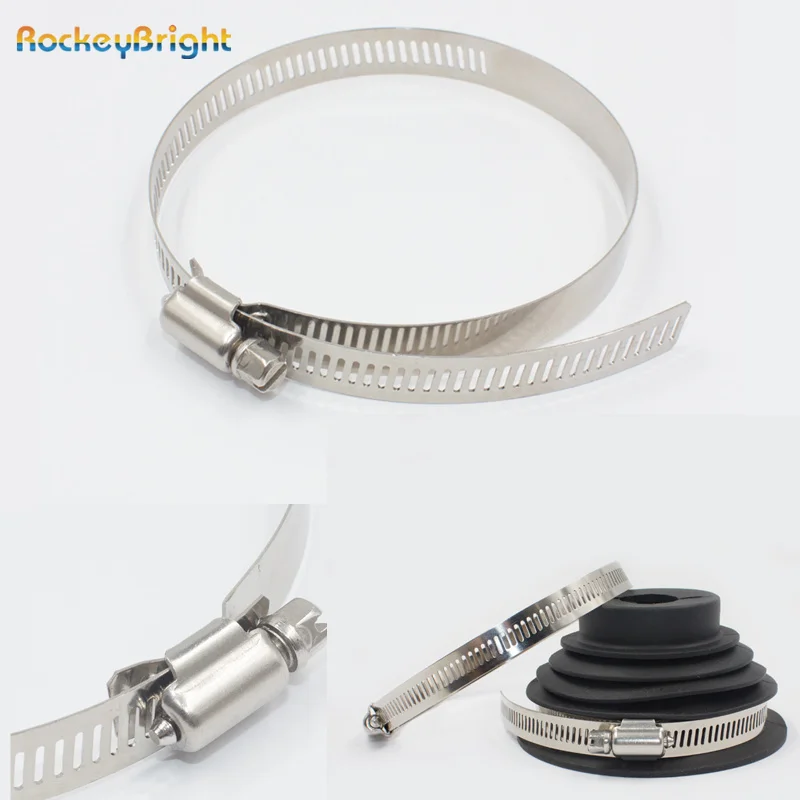 

Rockeybright 2pcs Adjustable Stainless Steel External Circlip Outer Retaining Ring Clip For Car Dust Cover Cage Clamps Dust Caps