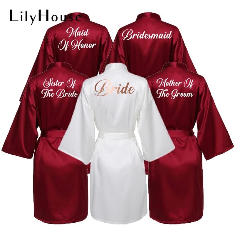 

Satin Silk Robe Bride Robe Wedding Robe Bridesmaid Robes Bride Robe Dressing Gown Bride Team Bridal Robes Burgundy Robe