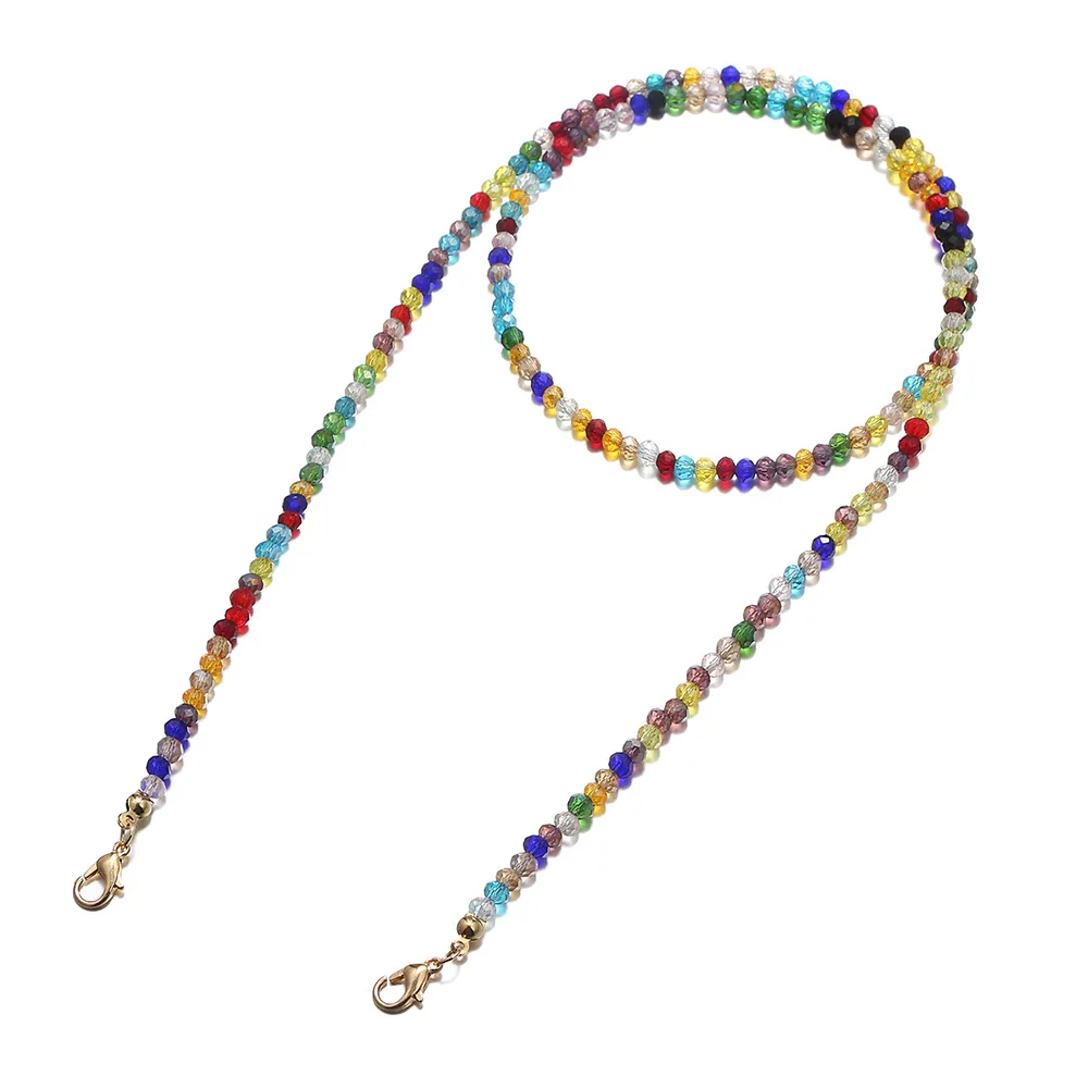 Ожерелье для очков ручной работы модное ожерелье с кристаллами и черными