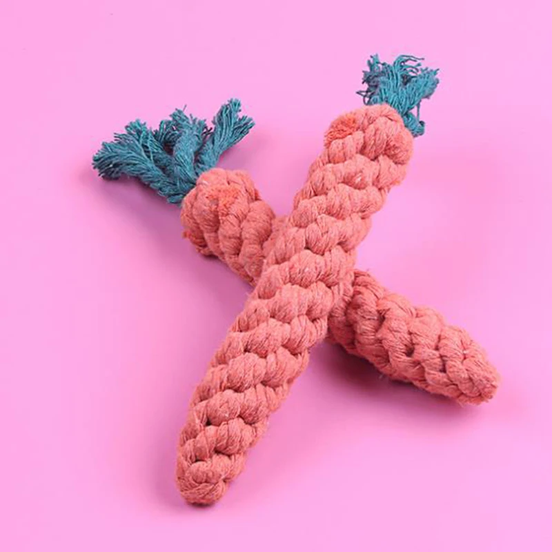 

New Dog Toy Carrot Cotton Knot Wear Resistant Bite Toughness Strong Braided Rope Environmentally Friendly Pet Supplies JJ291