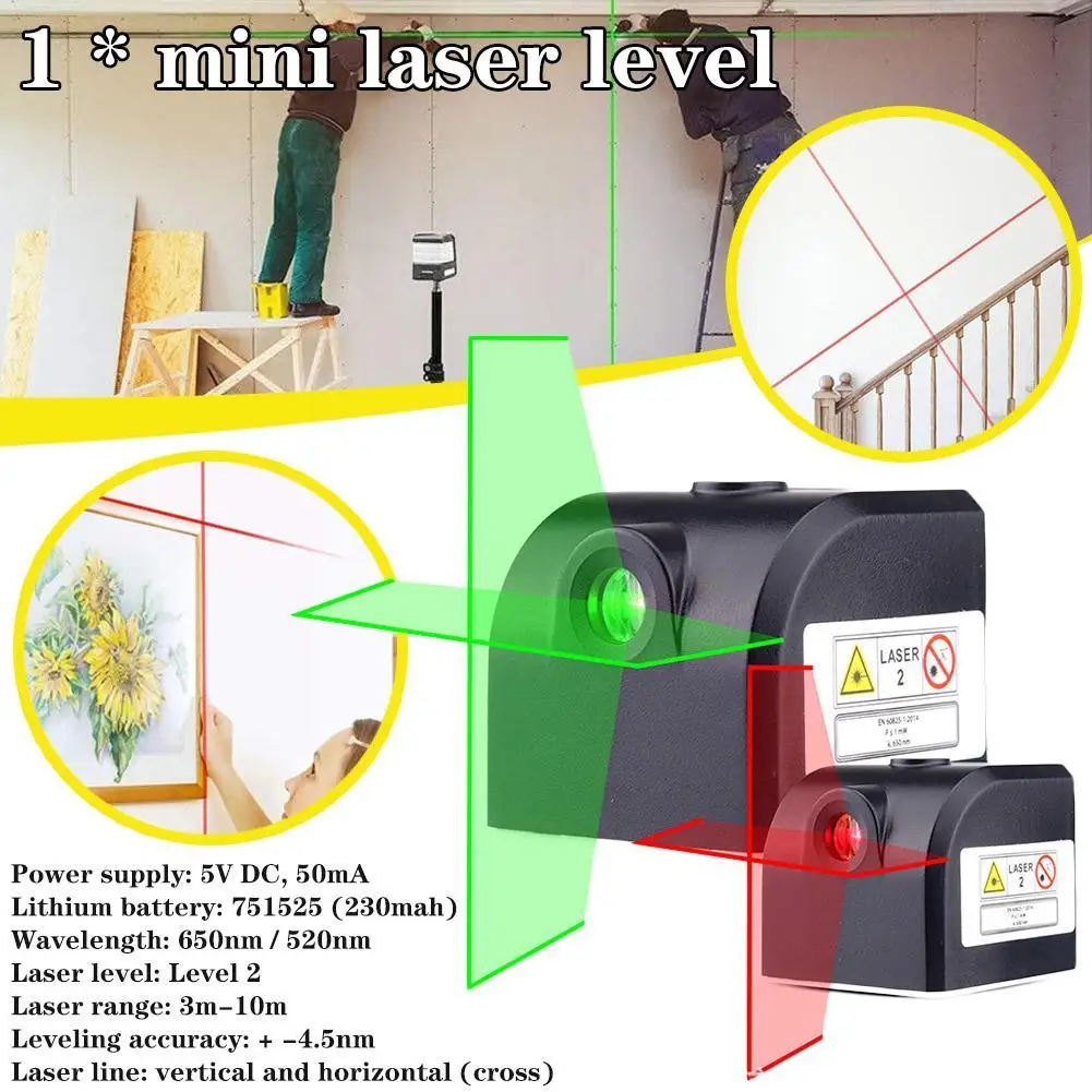 

Портативный Миниатюрный счетчик красных уровней, 2 линии, 1 точка, нм, нивелирный инструмент светодиодный светодиодным индикатором, магнитн...