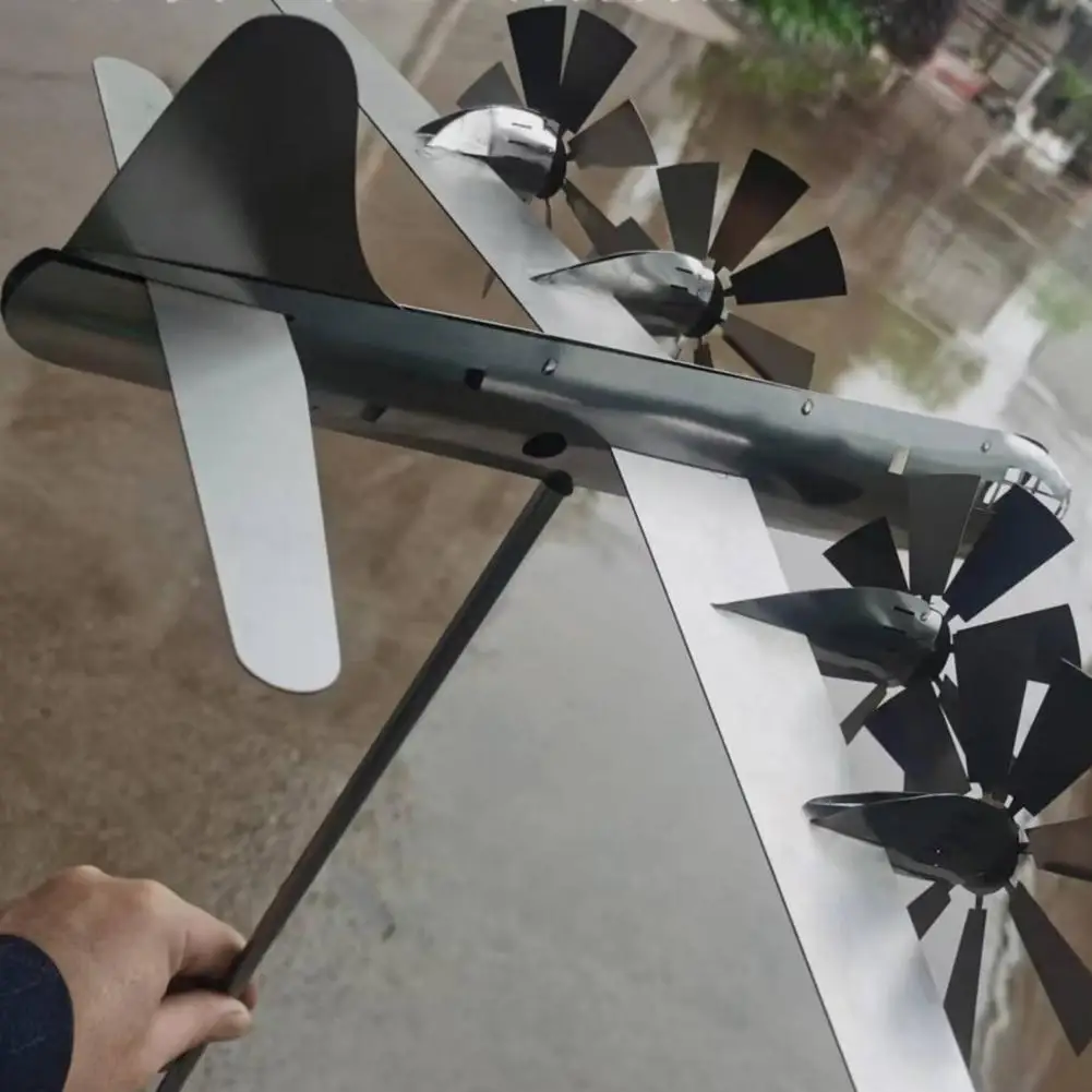 

Aircraft Pinwheel Realistic Looking Corrosion Resistant Eye-catching Ground Plug Type Airplane Windmill Craft Biplane