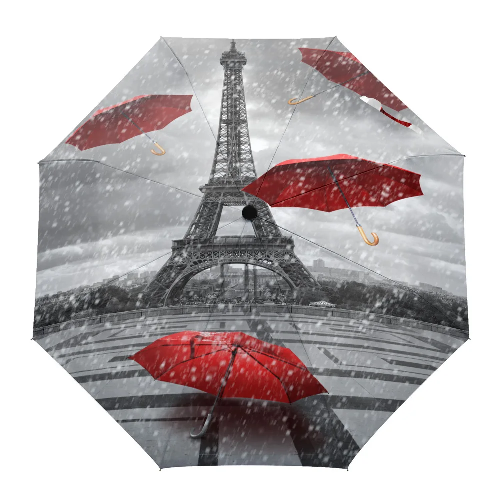 

Женский трехскладной зонт Paris Tower Flowers House