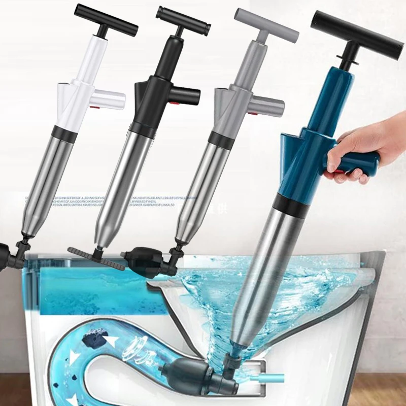 

Toilet Plunger Pipe Plunger And Sinks Sewer Dredge Clog Multi-Function High Pressure Powerful Manual Blaster Pump Dredge Equi