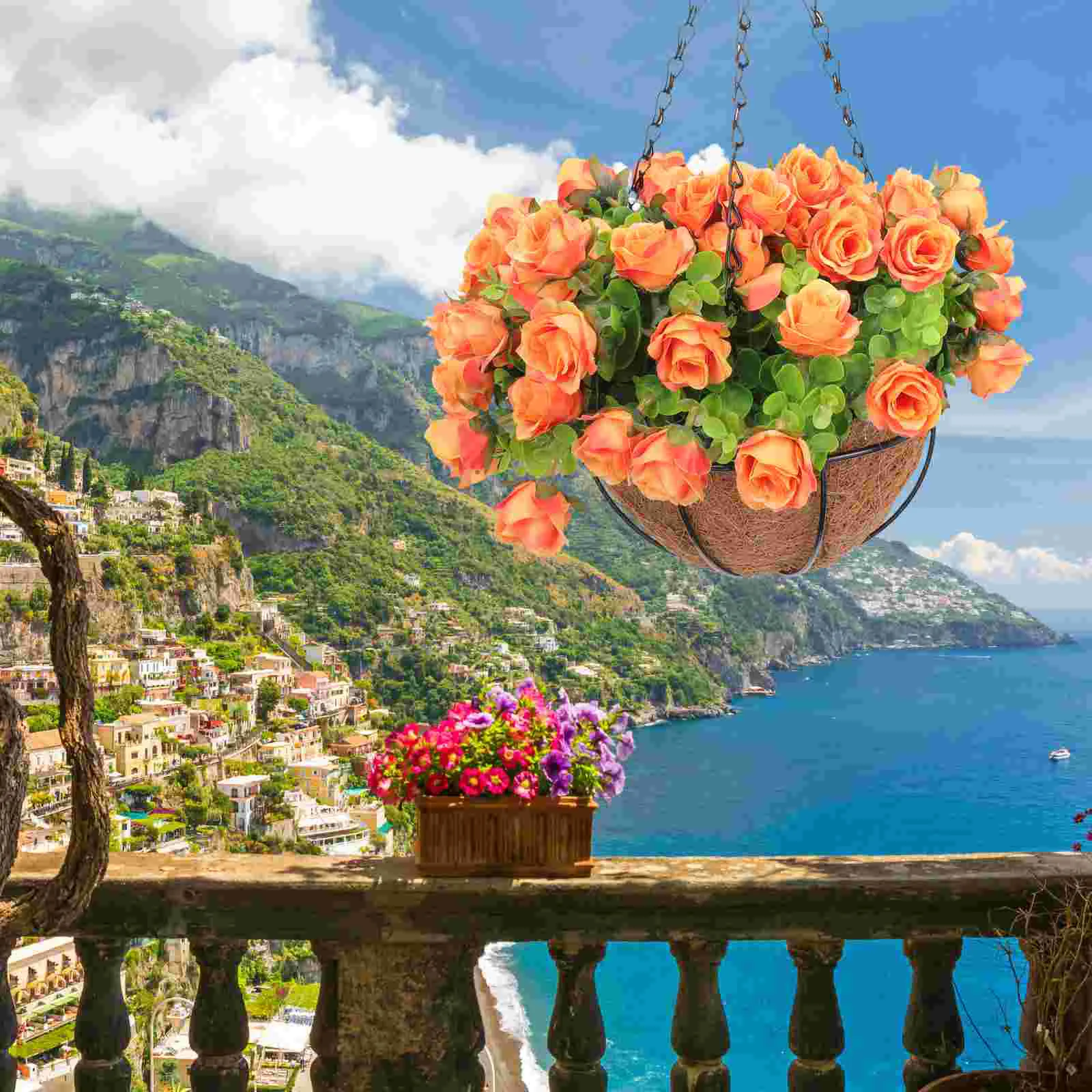 

Искусственные растения, Подвесные Растения, маргаритки, цветы, подвесные корзины, Дека, шелковые украшения для улицы и помещения, искусстве...