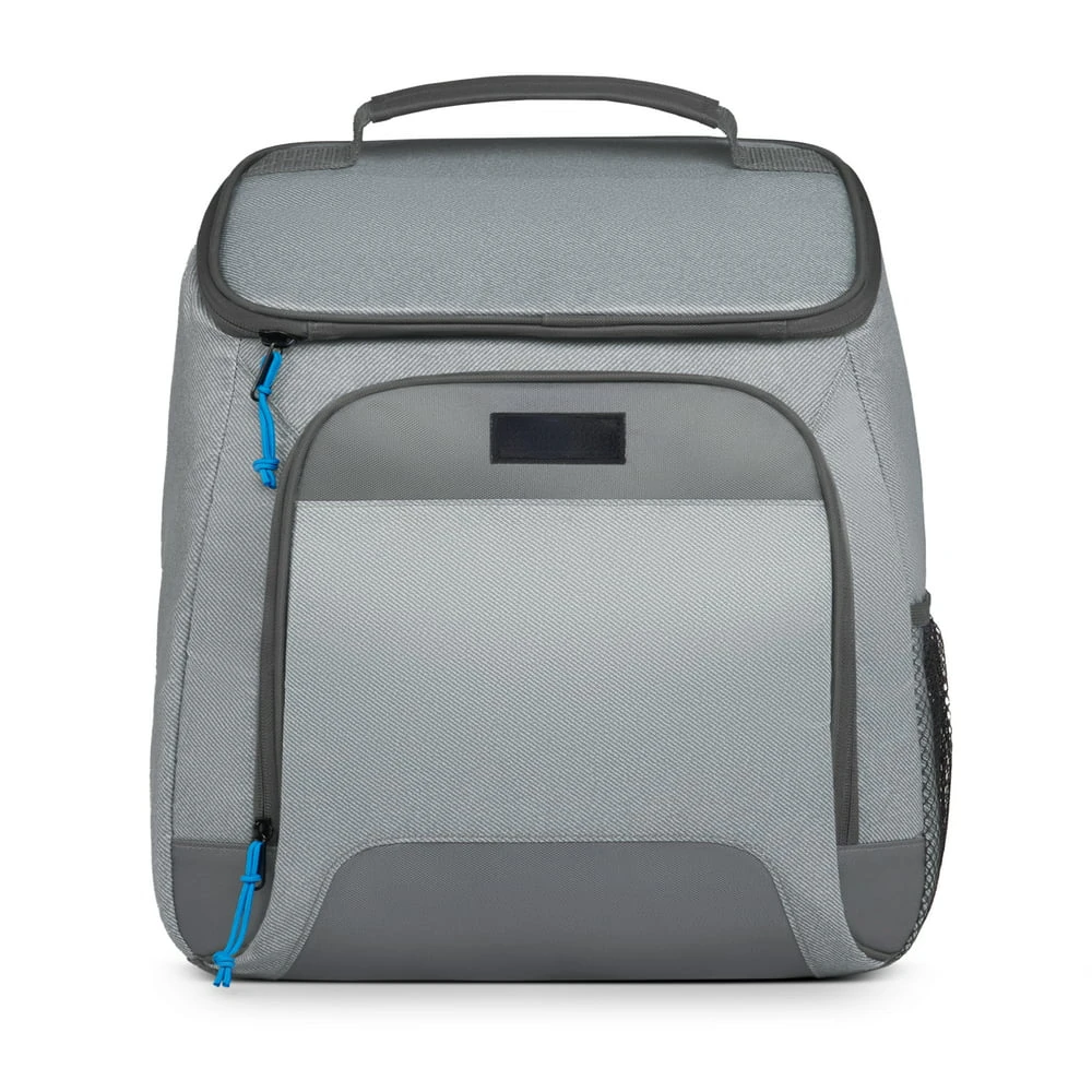 Can  Backpack Soft Sided Cooler, Gray Twill with Ibiza Blue 
