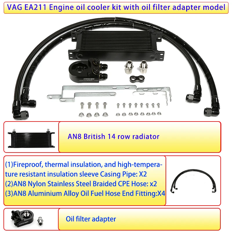Комплект масляного радиатора двигателя для VAG Volkswagen Audi 1.4TSI EA211 корпус фильтра