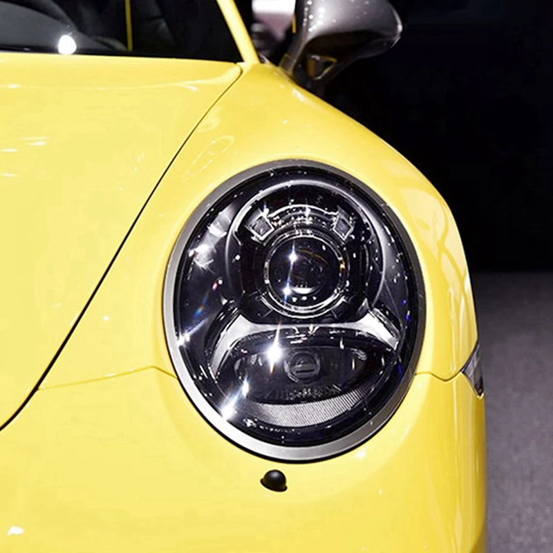 1 пара Прозрачный Абажур для автомобильных фар Porsche 911 991 2012-2018 с черными краями