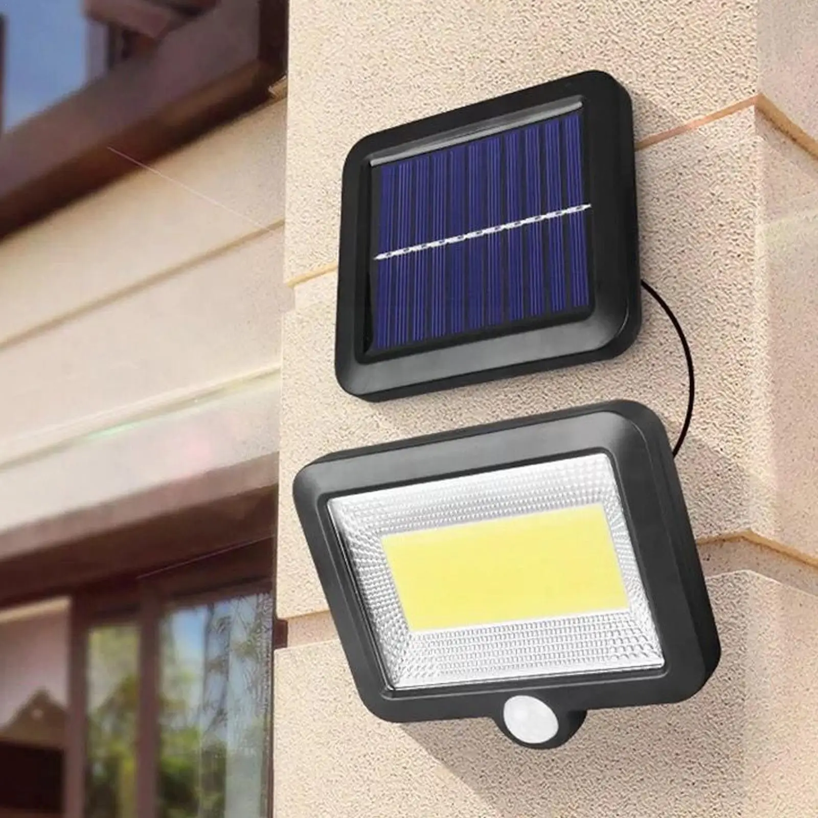 

Solar Outdoor Lights Motion Sensor LED Solar Powered Lights Waterproof Wall Wide Flood Angle Lights With Remote Flood Contr S4P4