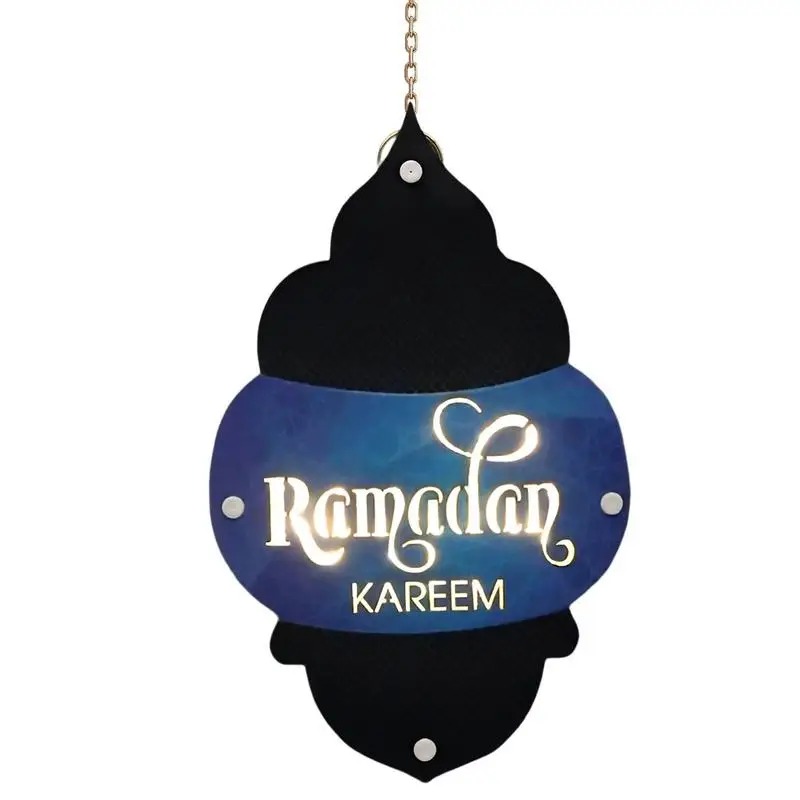 

Eid Lamp Lightweight Wooden Eid Lanterns With Hanging Chain Eid Window Lights For Party Home Patio Lawn Decorations