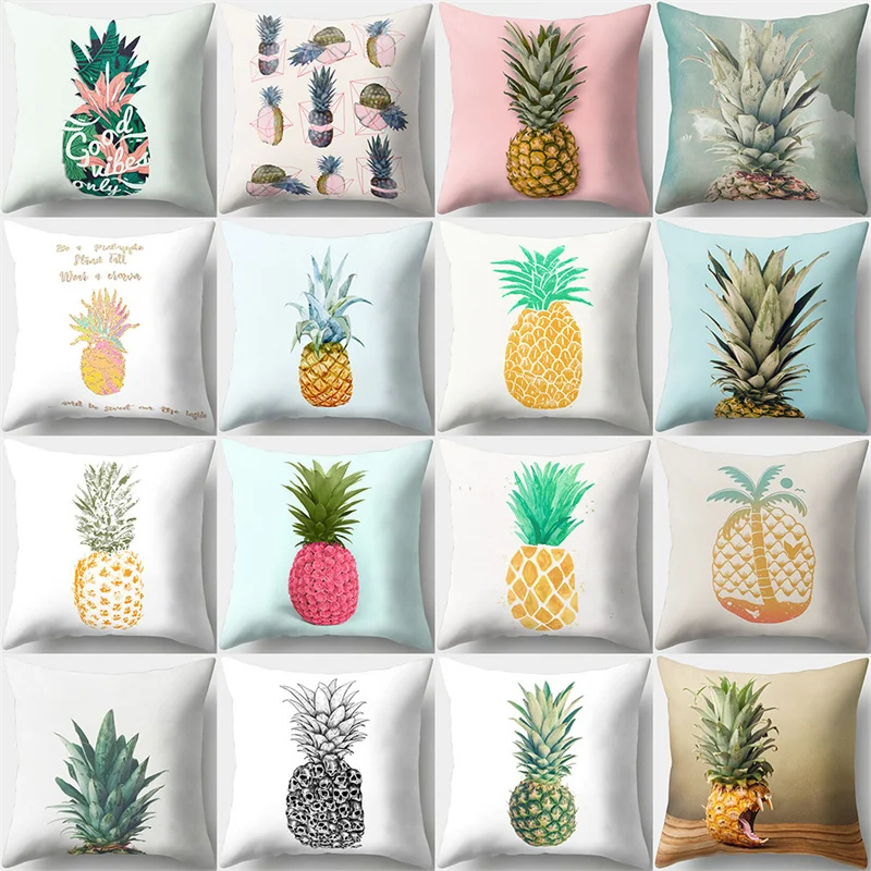 

Pineapple Fruit Pillowcase Sofa Living Room Home Decor Print Geometric Car Waist Cushion Cover
