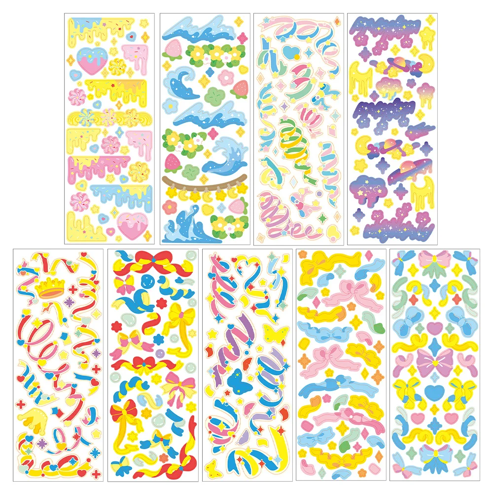 

Sheets Adhesive DIY Material Stickers Decorative Decals Diary Notebook Decals (Mixed Style)