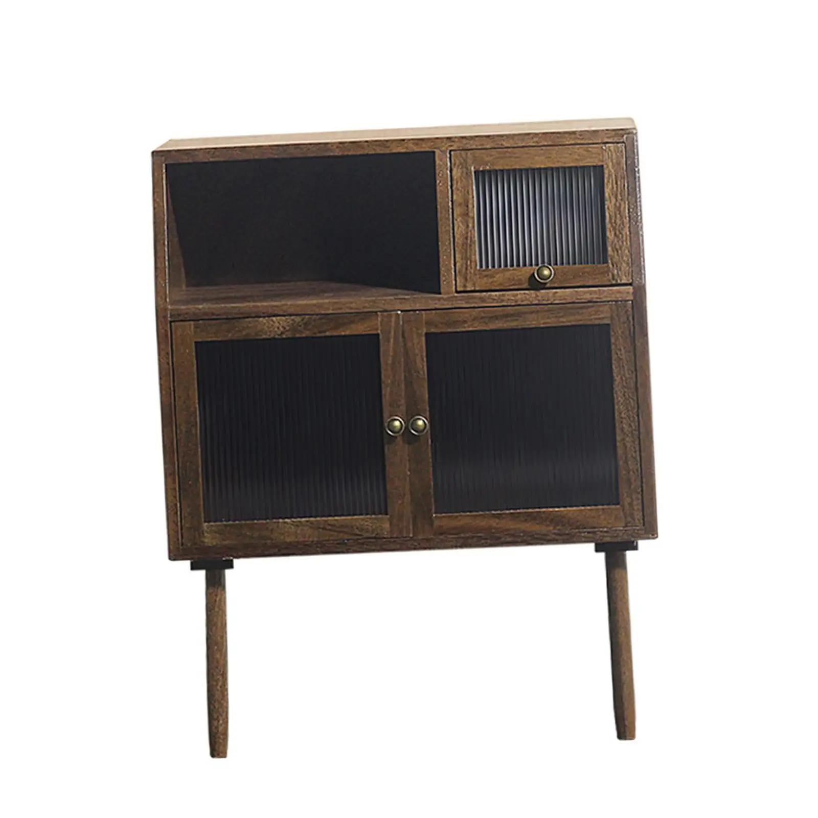 

Simulation Sideboard Decorative Durable Miniature Furniture Gifts Wooden Closet Cabinets for 1:6 1:12 Scale Dollhouse DIY Accs