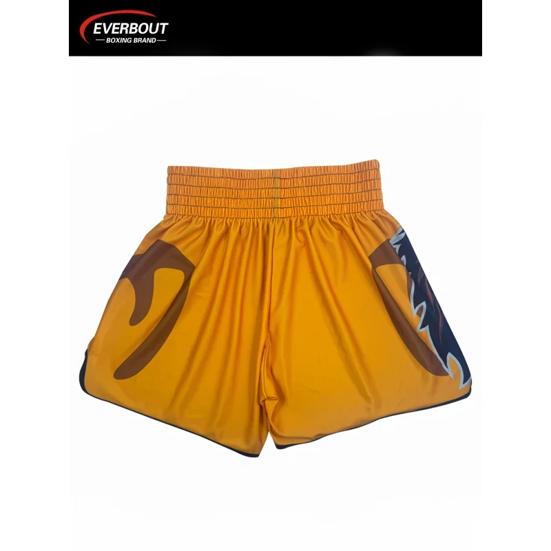 Фото Шорты EVERBOUT MMA - желтый лев, высокая талия, разрез на низу, эластичный полиэстер и спандекс, идеальные для тренировок, бокса №3