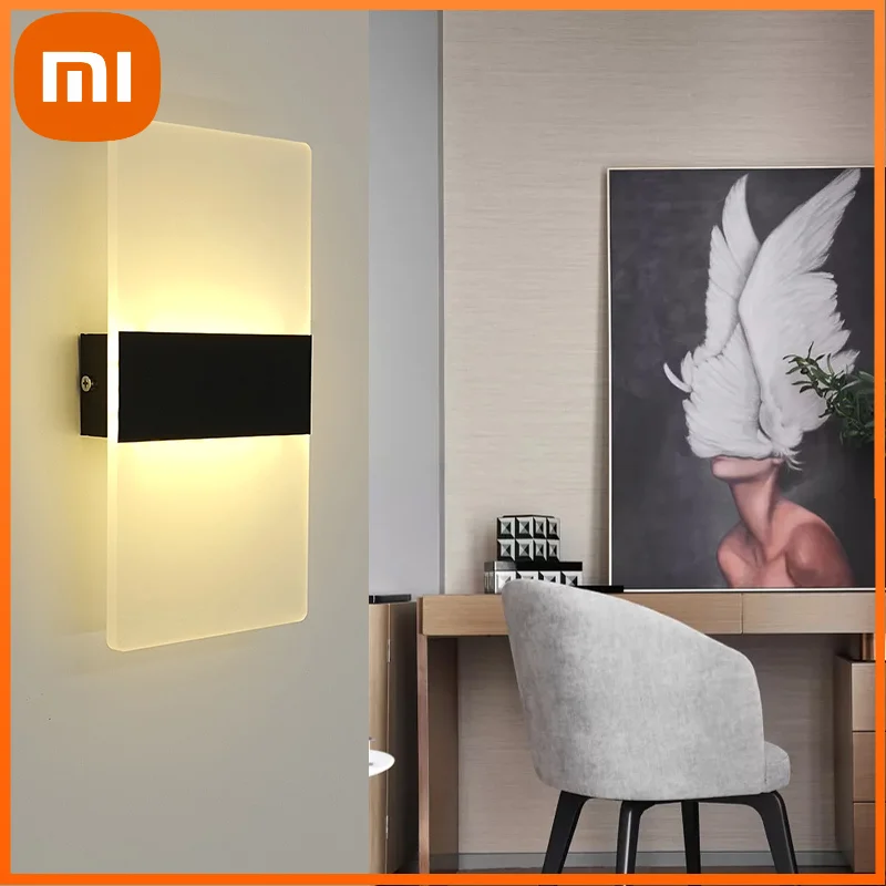

Светодиодный настенный светильник Xiaomi, 220 В, 110 В, прикроватный светильник для спальни, гостиной, балкона, коридора, настенный светильник, бра...