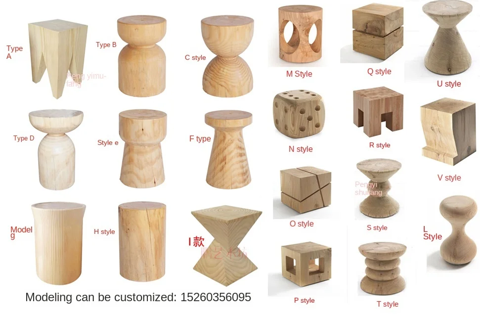 

Nordic creative solid wooden pier hotel decoration wooden pier base tea table with stool big board support simple flower cushion