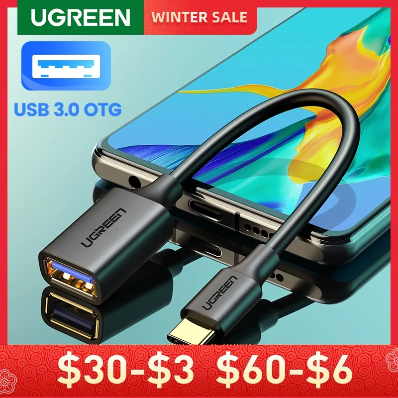

UGREEN USB C to USB Adapter Type C OTG Cable USB C Male to USB 3.0 A Female Cable Adapter for MacBook Pro Samsung S9 USB-C OTG