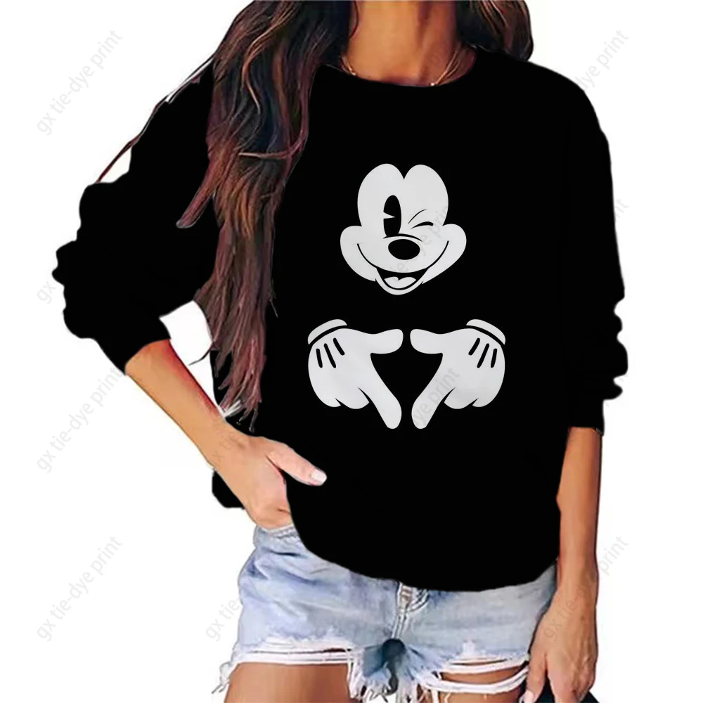 

2023 Fashion Disney Minnie Mickey Mouse Print Women's Autumn/Winter Hoodie Pullover 20 Color Coat Women's Sweatshirt
