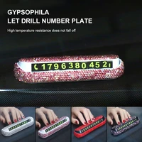car temporary parking card car bling kit glittering hidden telephone number plate magnetic auto park stop card auto accessories
