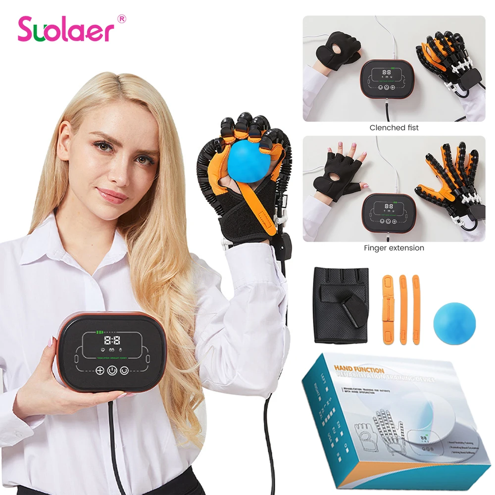 

New Upgrade Rehabilitation Robot Gloves for Stroke Hemiplegia Hand Function Workout Recovery Cerebral Infarction Finger Trainer