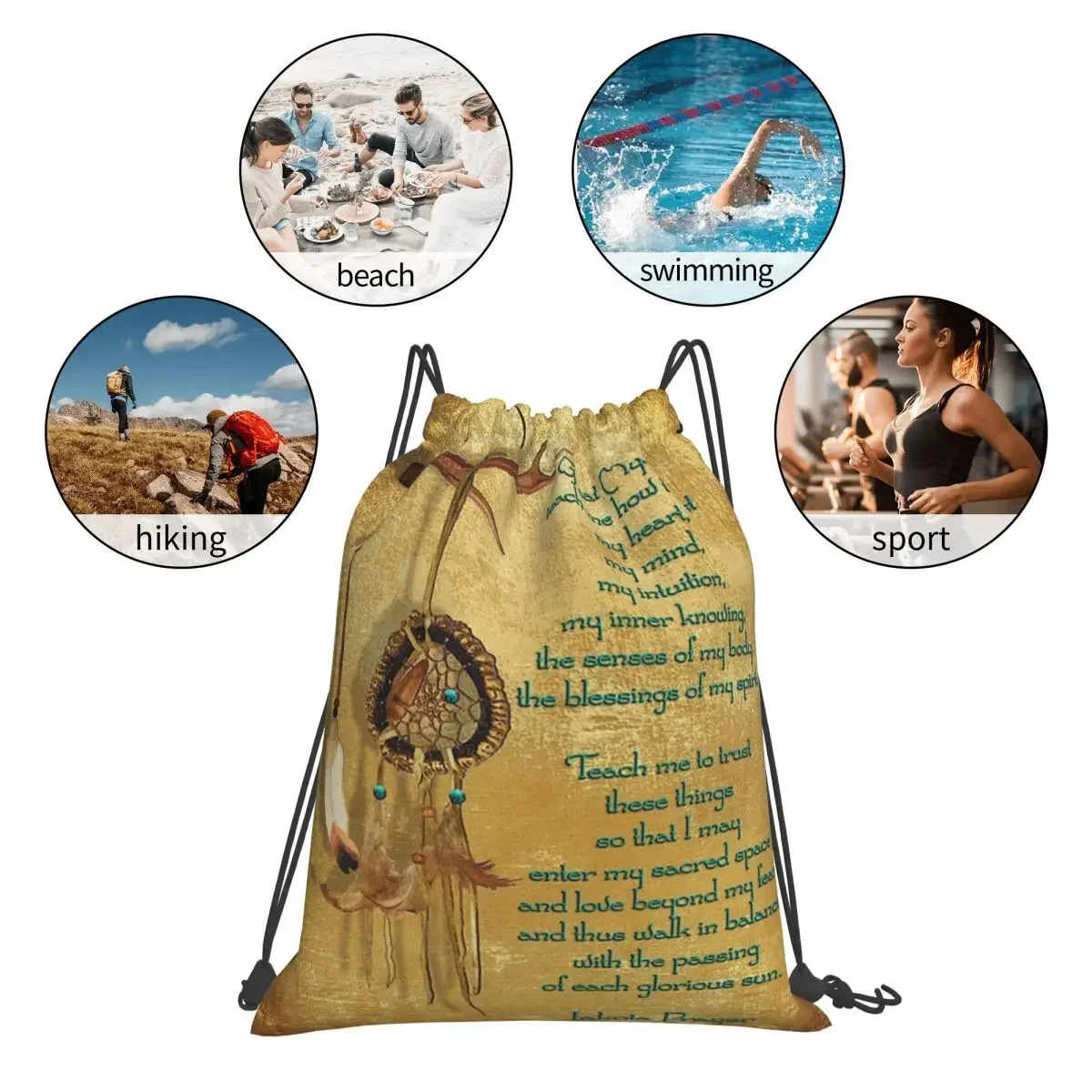 Рюкзак Lakota в стиле молитвы Ловец снов портативные сумки на шнурке спортивная