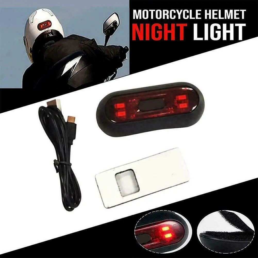 

USB Charger Motorcycle Bicycle Helmet Tail Light Highlight Flashing Warning Lamp Waterproof Off-road Atv Modified Helmet Lights