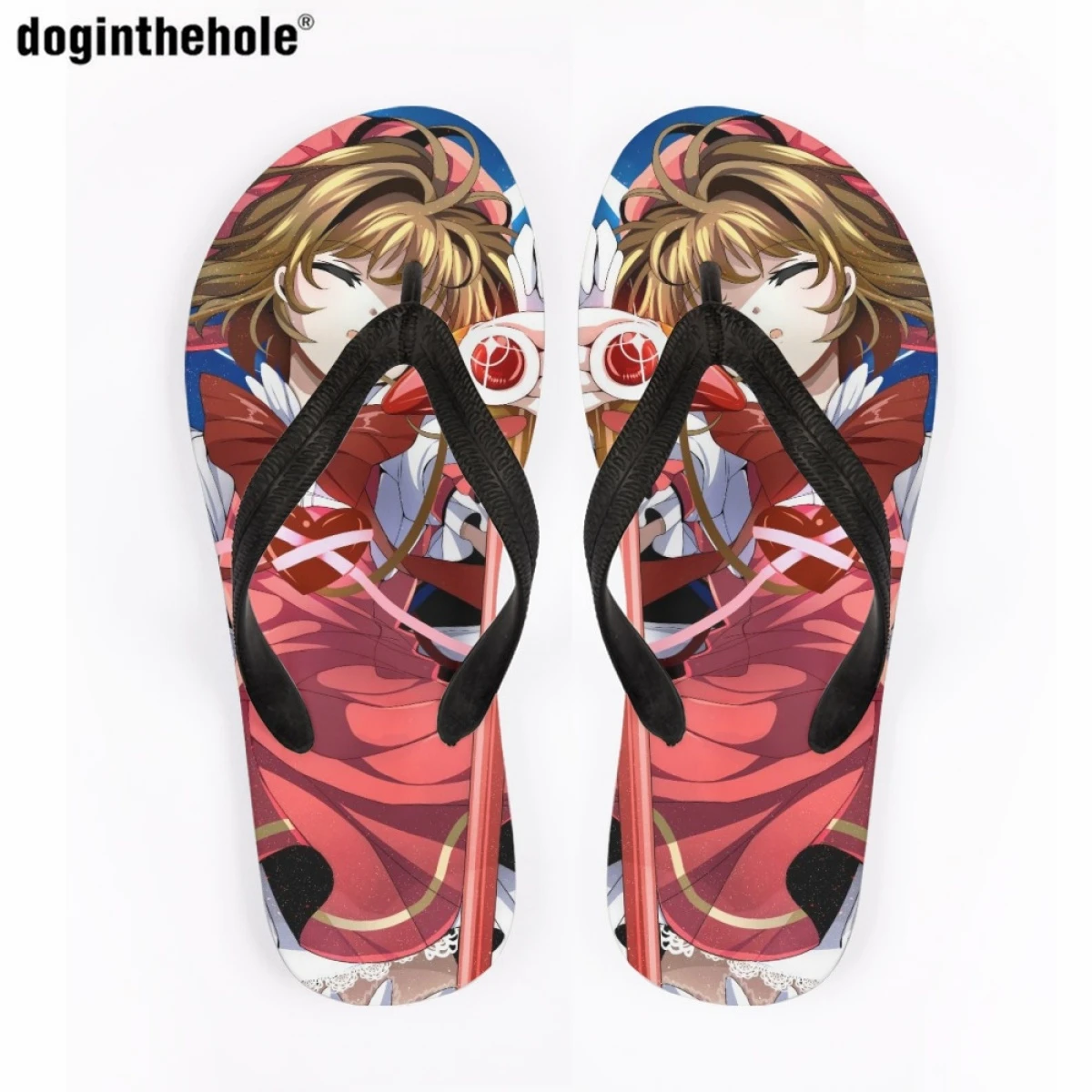 

Doginthehole новые открытые тапочки Аниме Сакура для женщин летние удобные нескользящие домашние шлепанцы для улицы