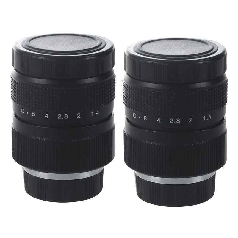 

2X Television TV Lens/CCTV Lens For C Mount Camera 25Mm F1.4 In Black
