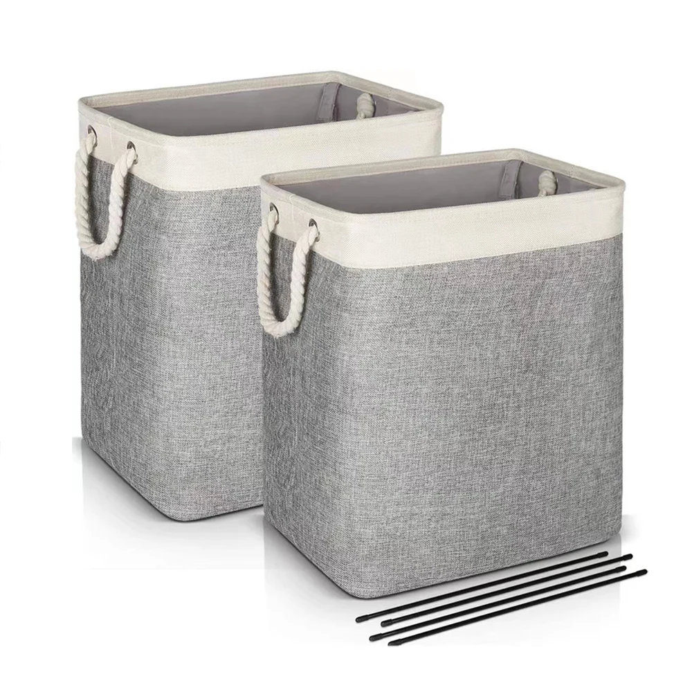

Cotton Linen Laundry Basket Rack Storage Basket Square Detachable Folding Storage Basket Toy Sundries Bathroom Home Car Storage